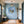 Poster Wandbild Traumhafte Berglandschaft in einer Seifenblase fuer Flur und Eingang blau Quadrat