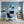 Poster Wandbild Traumhafte Natur im Seifenblasen-Motiv fuer Buero und Arbeitszimmer blau Quadrat