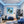 Poster Wandbild Traumhafte Natur im Seifenblasen-Motiv fuer Jugendzimmer blau Quadrat