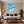 Poster Wandbild Traumhafte Seifenblase am Strand fuer Wohnzimmer warmeFarben Quadrat