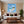 Poster Wandbild Traumhafte Seifenblase am Strand fuer Wohnzimmer warmeFarben Quadrat