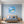 Poster Wandbild Traumhafte Strandansicht in einer Seifenblase fuer Schlafzimmer blau Quadrat