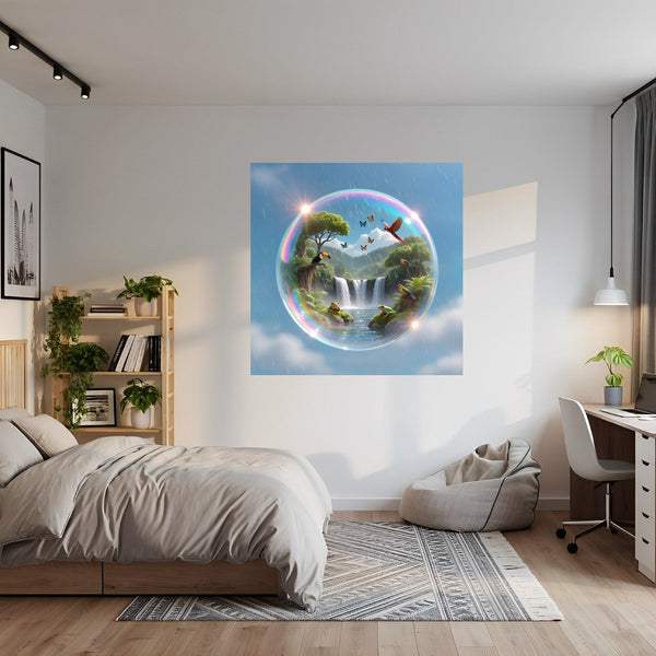 Poster Wandbild Tropische Traumwelt fuer Jugendzimmer gruen Quadrat