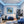 Poster Wandbild Tropisches Paradies in einer Seifenblase fuer Jugendzimmer blau Quadrat