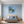 Poster Wandbild Tropisches Paradies in einer Seifenblase fuer Schlafzimmer blau Quadrat