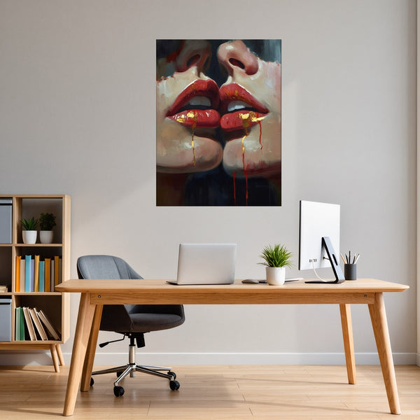 Poster Wandbild Verborgene Leidenschaft B-00011 fuer Buero und Arbeitszimmer warmeFarben Hochformat