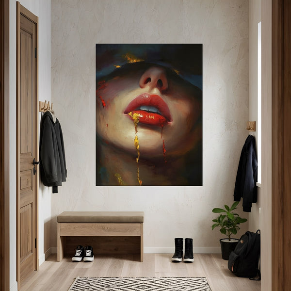 Poster Wandbild Verborgene Leidenschaft fuer Flur und Eingang grauoderbeige Hochformat