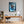 Poster Wandbild Verspielter Schimpanse im Wasser fuer Buero und Arbeitszimmer warmeFarben Hochformat