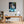Poster Wandbild Verspielter Tiger im Wasser fuer Buero und Arbeitszimmer warmeFarben Hochformat