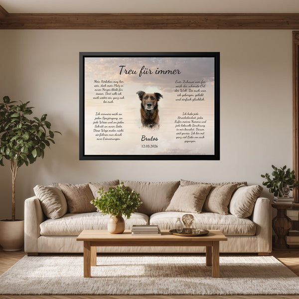 Treu für immer - personalisiertes Erinnerungsbild für Deinen Hund