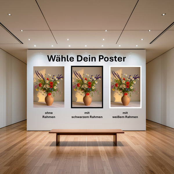 Poster Blühende Farbenpracht mit und ohne Rahmen
