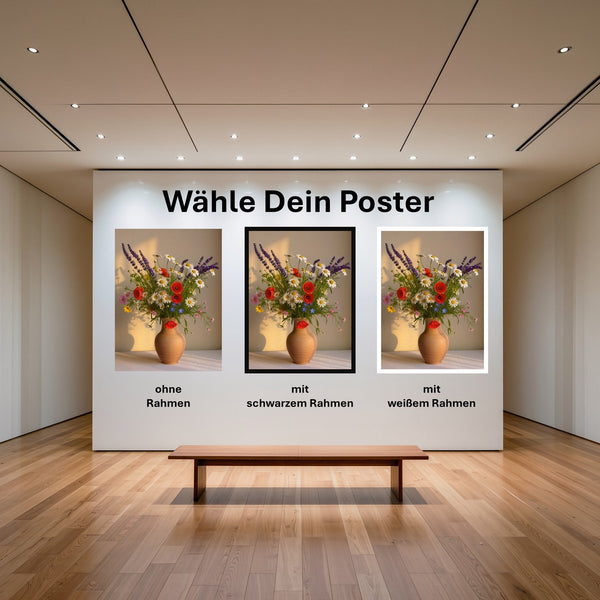 Poster Blühende Farbenpracht mit und ohne Rahmen