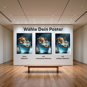 Poster Entspanntes Löwenbaby im Glas mit und ohne Rahmen