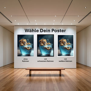Poster Entspanntes Löwenbaby im Glas mit und ohne Rahmen