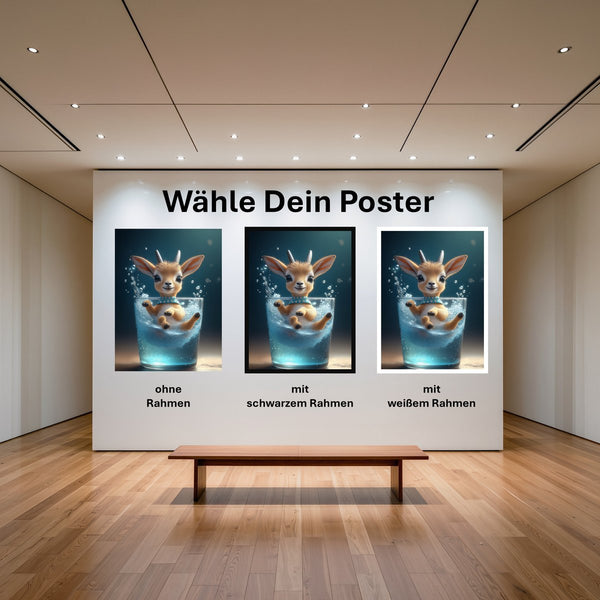 Poster Verspielte Freude im Glas mit und ohne Rahmen