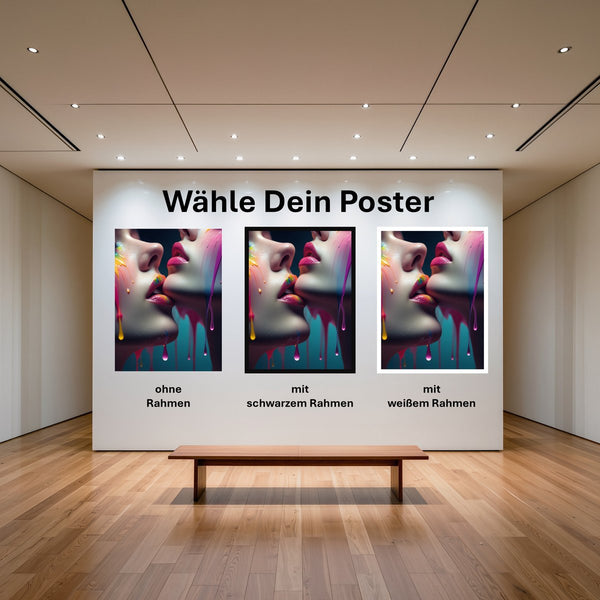 Poster Kunst der Berührung mit und ohne Rahmen