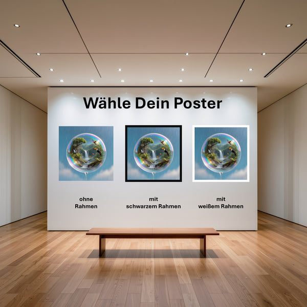 Poster Tropischer Traum in einer Seifenblase mit und ohne Rahmen