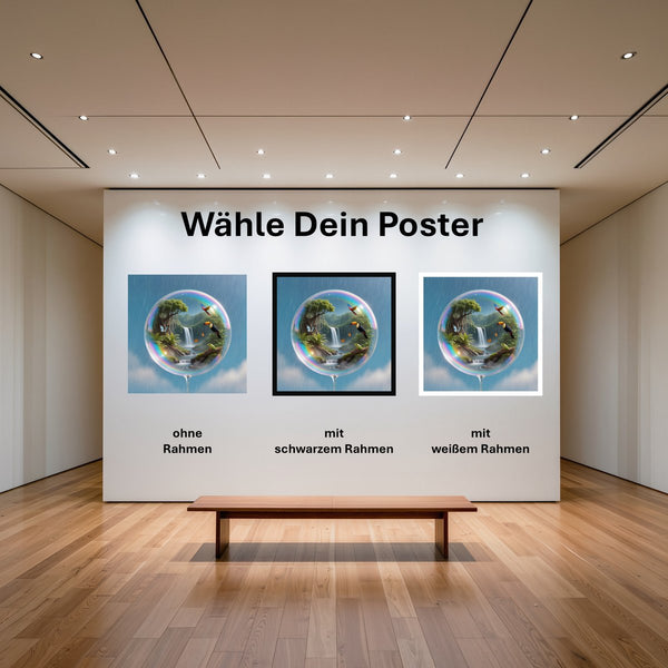 Poster Tropischer Traum in einer Seifenblase mit und ohne Rahmen