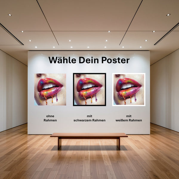 Poster Lebendige Lippen mit Farbträumen mit und ohne Rahmen